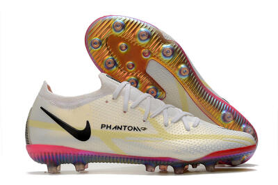 Men's Nike Phantom GT Elite AG Artificial Grass Low-Tops Football Boots - White/Gold/Black