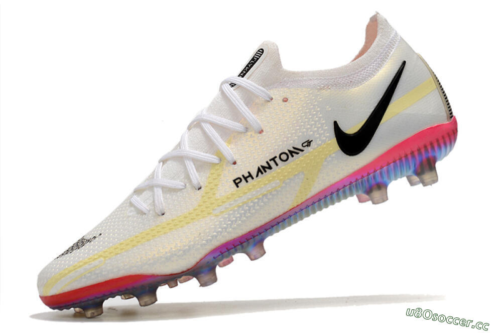 Men's Nike Phantom GT Elite AG Artificial Grass Low-Tops Football Boots - White/Gold/Black 5