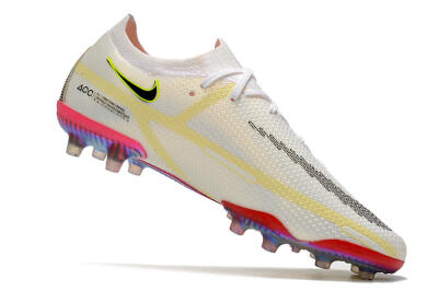 Men's Nike Phantom GT Elite AG Artificial Grass Low-Tops Football Boots - White/Gold/Black