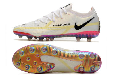 Men's Nike Phantom GT Elite AG Artificial Grass Low-Tops Football Boots - White/Gold/Black