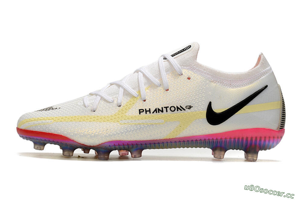 Men's Nike Phantom GT Elite AG Artificial Grass Low-Tops Football Boots - White/Gold/Black 0