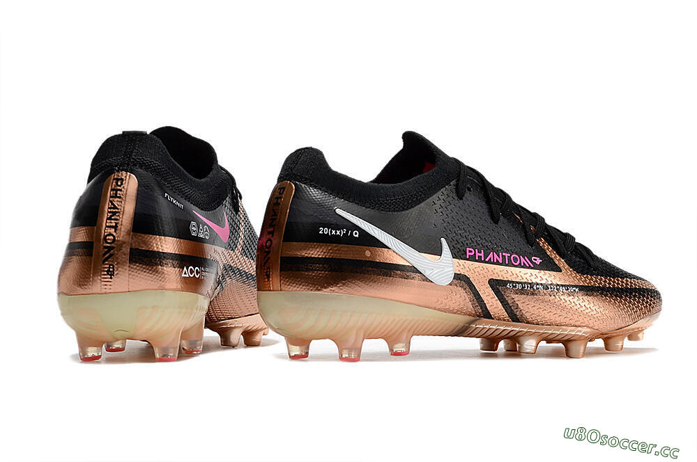 Men's Nike Phantom GT Elite AG Artificial Grass Low-Tops Football Boots - Gold/Black/White 6