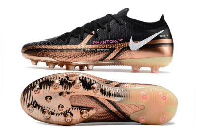 Men's Nike Phantom GT Elite AG Artificial Grass Low-Tops Football Boots - Gold/Black/White