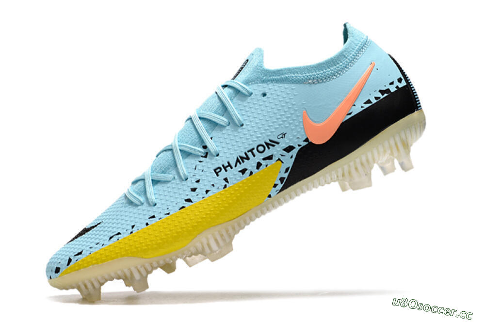 Men's Phantom GT 2 Elite FG Firm Ground Low-Tops Football Boots - Blue/Yellow/Pink 5