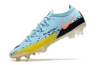 Men's Phantom GT 2 Elite FG Firm Ground Low-Tops Football Boots - Blue/Yellow/Pink