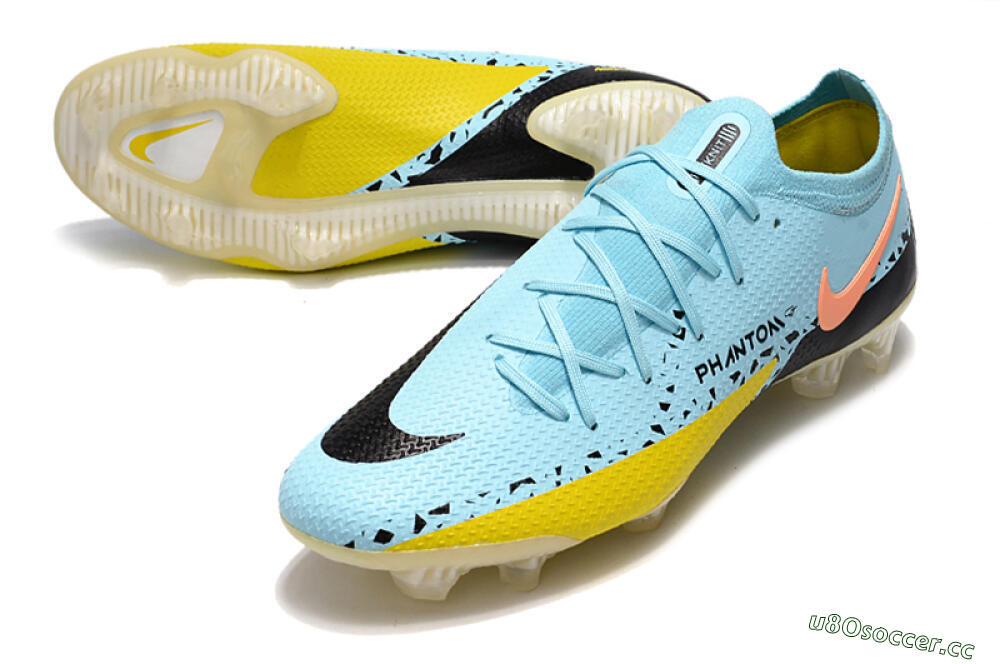 Men's Phantom GT 2 Elite FG Firm Ground Low-Tops Football Boots - Blue/Yellow/Pink 3
