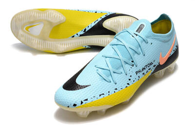 Men's Phantom GT 2 Elite FG Firm Ground Low-Tops Football Boots - Blue/Yellow/Pink