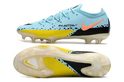 Men's Phantom GT 2 Elite FG Firm Ground Low-Tops Football Boots - Blue/Yellow/Pink