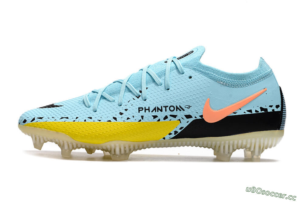 Men's Phantom GT 2 Elite FG Firm Ground Low-Tops Football Boots - Blue/Yellow/Pink 0