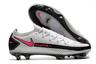 Men's Nike Phantom GT Elite FG Firm Ground Low-Tops Football Boots - White/Black/Pink