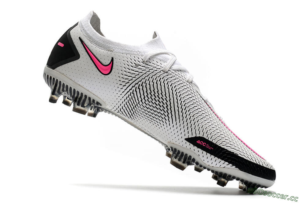 Men's Nike Phantom GT Elite FG Firm Ground Low-Tops Football Boots - White/Black/Pink 4