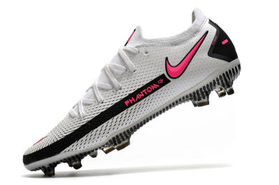 Men's Nike Phantom GT Elite FG Firm Ground Low-Tops Football Boots - White/Black/Pink