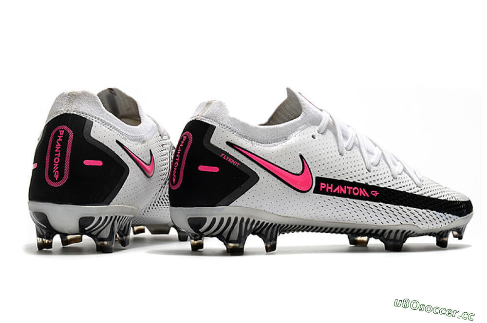 Men's Nike Phantom GT Elite FG Firm Ground Low-Tops Football Boots - White/Black/Pink 6