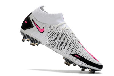 Men's Nike Phantom GT DF Elite FG Firm Ground High-Tops Football Boots - White/Black/Pink