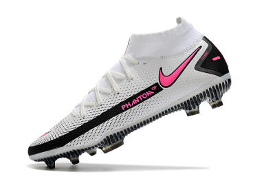 Men's Nike Phantom GT DF Elite FG Firm Ground High-Tops Football Boots - White/Black/Pink