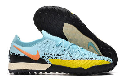 Men's Nike Phantom GT Pro TF Artificial Turf Low-Tops Football Shoes - Blue/Yellow/Pink