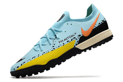 Men's Nike Phantom GT Pro TF Artificial Turf Low-Tops Football Shoes - Blue/Yellow/Pink