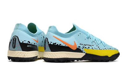 Men's Nike Phantom GT Pro TF Artificial Turf Low-Tops Football Shoes - Blue/Yellow/Pink