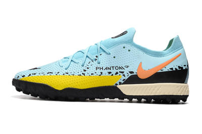 Men's Nike Phantom GT Pro TF Artificial Turf Low-Tops Football Shoes - Blue/Yellow/Pink