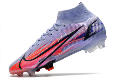 Men's Nike Mercurial Superfly 8 Elite FG Firm Ground High-Tops Football Boots - Purple/Red/Black