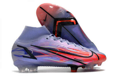 Men's Nike Mercurial Superfly 8 Elite FG Firm Ground High-Tops Football Boots - Purple/Red/Black