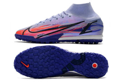 Men's Nike Mercurial Superfly 8 Elite TF Artificial Turf High-Tops Football Shoes - Blue/Red/Black