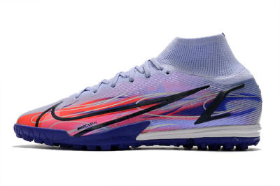 Men's Nike Mercurial Superfly 8 Elite TF Artificial Turf High-Tops Football Shoes - Blue/Red/Black