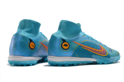 Men's Nike Mercurial Superfly 8 Elite TF Artificial Turf High-Tops Football Shoes - Blue/Red/Yellow