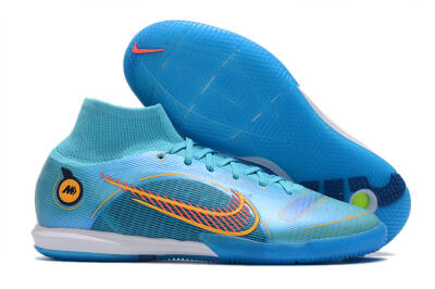 Men's Nike Mercurial Superfly 8 Elite IC Indoor & Futsal High-Tops Football Shoes - Blue/Red/Yellow