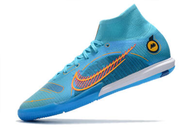 Men's Nike Mercurial Superfly 8 Elite IC Indoor & Futsal High-Tops Football Shoes - Blue/Red/Yellow