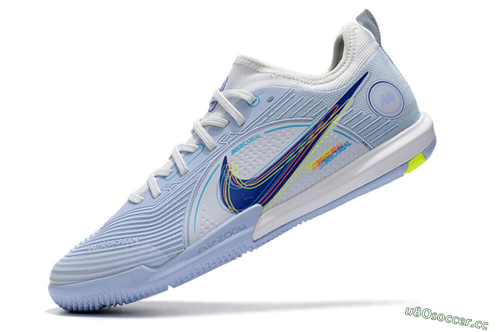 Men's Nike Mercurial Vapor 14 Pro IC Indoor & Futsal Low-Tops Football Shoes - White/Blue/Yellow 5