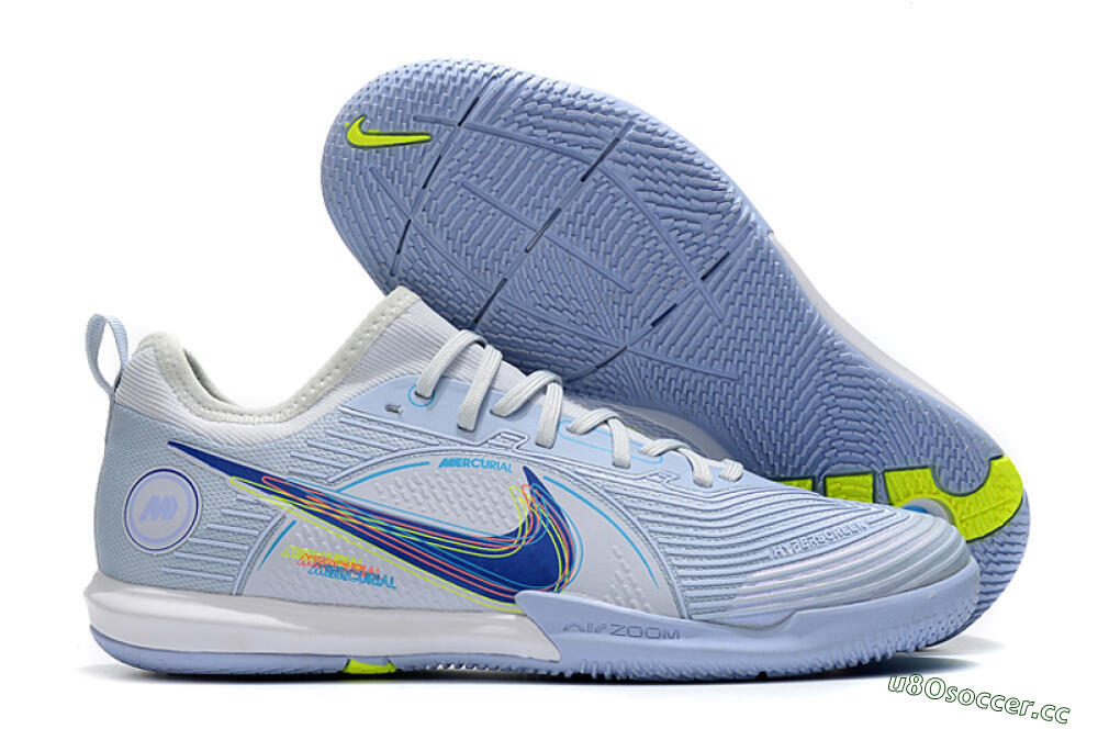 Men's Nike Mercurial Vapor 14 Pro IC Indoor & Futsal Low-Tops Football Shoes - White/Blue/Yellow 2
