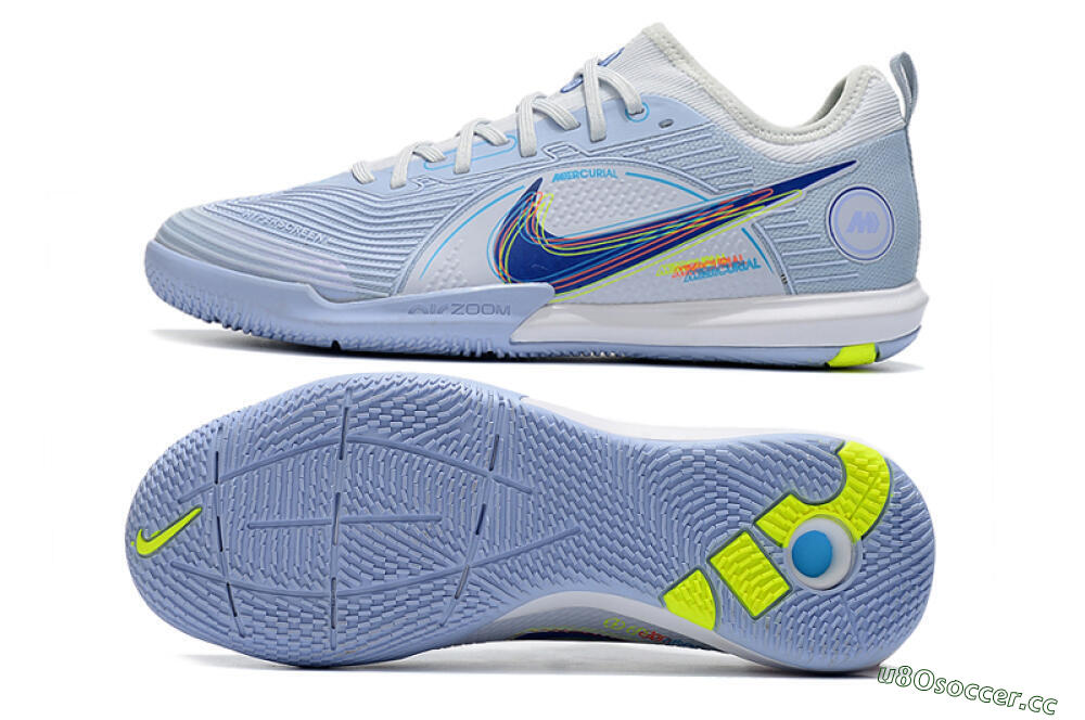 Men's Nike Mercurial Vapor 14 Pro IC Indoor & Futsal Low-Tops Football Shoes - White/Blue/Yellow 1