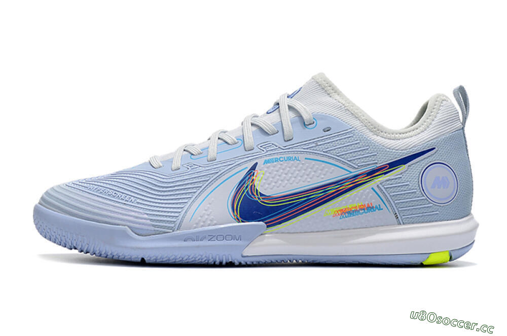 Men's Nike Mercurial Vapor 14 Pro IC Indoor & Futsal Low-Tops Football Shoes - White/Blue/Yellow 0