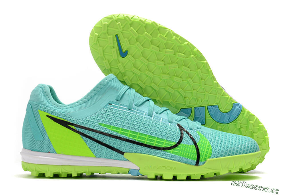 Men's Nike Mercurial Vapor 14 Pro TF Artificial Turf Low-Tops Football Shoes - Blue/Yellow/Black 2