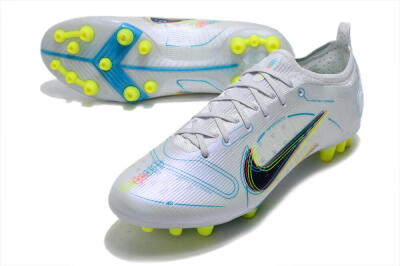 Men's Nike Mercurial Vapor 14 Elite AG Artificial Grass Low-Tops Football Boots - White/Blue/Yellow