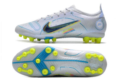 Men's Nike Mercurial Vapor 14 Elite AG Artificial Grass Low-Tops Football Boots - White/Blue/Yellow