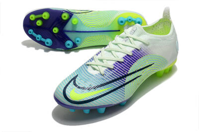 Men's Nike Mercurial Vapor 14 Elite AG Artificial Grass Low-Tops Football Boots - Jade/Yellow/Purple