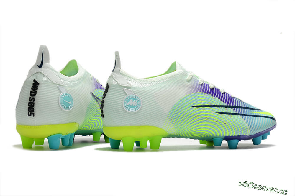 Men's Nike Mercurial Vapor 14 Elite AG Artificial Grass Low-Tops Football Boots - Jade/Yellow/Purple 6