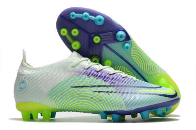 Men's Nike Mercurial Vapor 14 Elite AG Artificial Grass Low-Tops Football Boots - Jade/Yellow/Purple