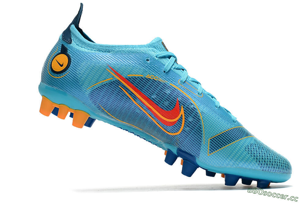 Men's Nike Mercurial Vapor 14 Elite AG Artificial Grass Low-Tops Football Boots - Blue/Red/Yellow 4