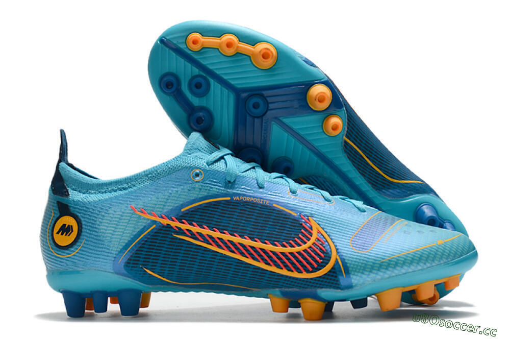 Men's Nike Mercurial Vapor 14 Elite AG Artificial Grass Low-Tops Football Boots - Blue/Red/Yellow 2