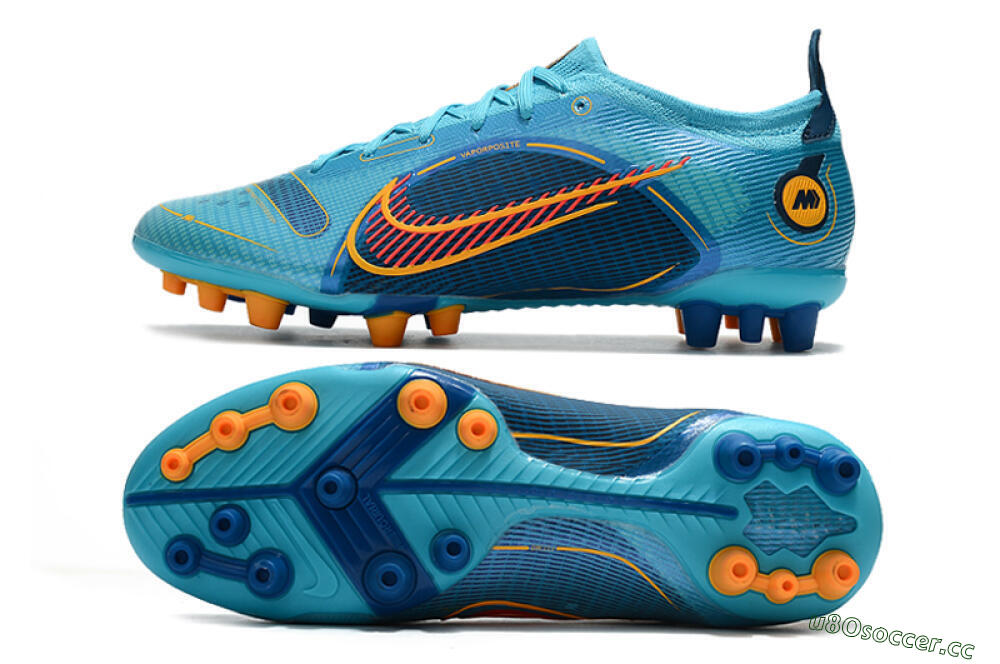 Men's Nike Mercurial Vapor 14 Elite AG Artificial Grass Low-Tops Football Boots - Blue/Red/Yellow 1