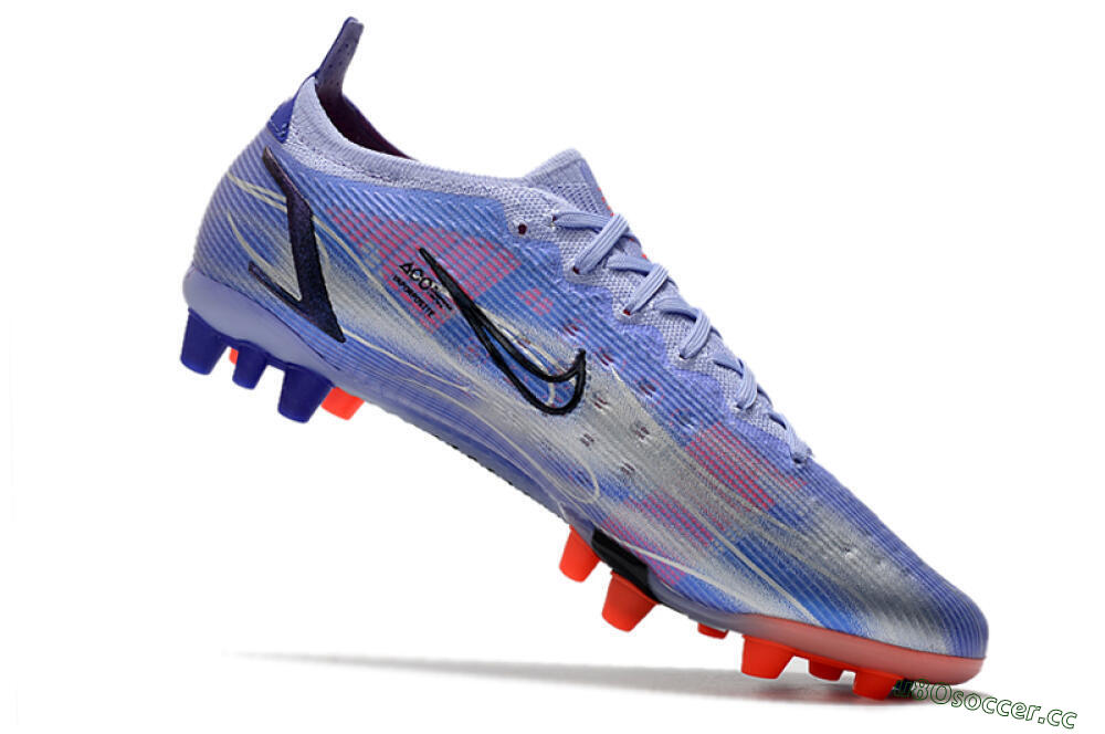 Men's Nike Mercurial Vapor 14 Elite AG Artificial Grass Low-Tops Football Boots - Blue/Red/Black 4