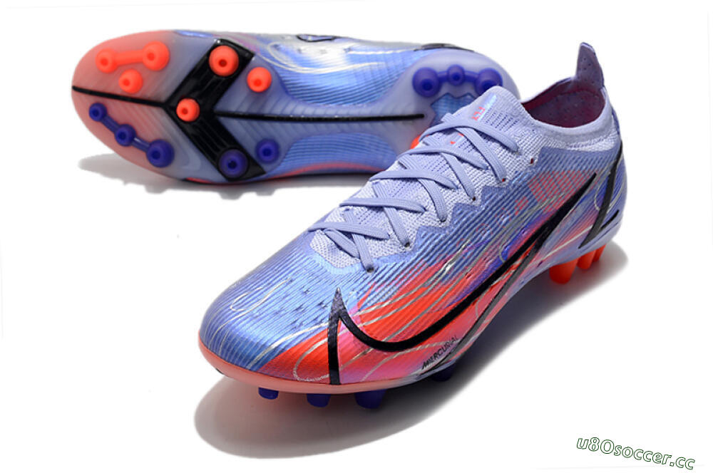 Men's Nike Mercurial Vapor 14 Elite AG Artificial Grass Low-Tops Football Boots - Blue/Red/Black 3