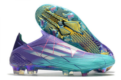 Men's Adidas X Speedflow+ FG Firm Ground Low-Tops Football Boots - Jade/Purple/Pink