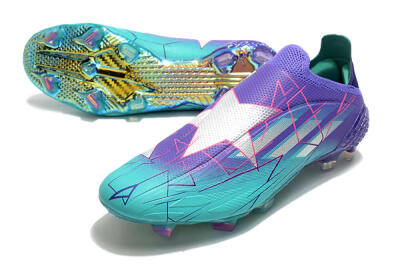 Men's Adidas X Speedflow+ FG Firm Ground Low-Tops Football Boots - Jade/Purple/Pink