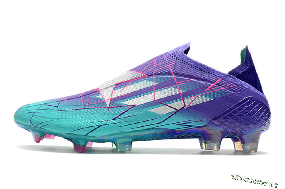 Men's Adidas X Speedflow+ FG Firm Ground Low-Tops Football Boots - Jade/Purple/Pink 0