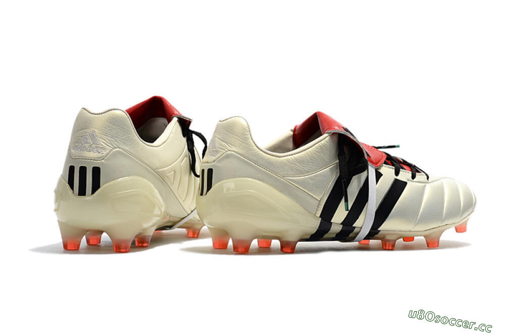 Men's Adidas Predator Mania Champagne FG Firm Ground Low-Tops Football Boots - Gold/Black/Red 10