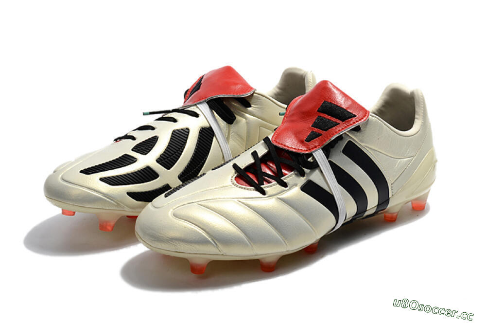 Men's Adidas Predator Mania Champagne FG Firm Ground Low-Tops Football Boots - Gold/Black/Red 5